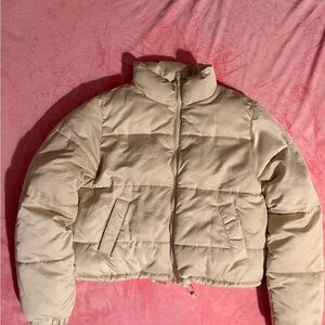 Women's Cream Puffer Jacket
